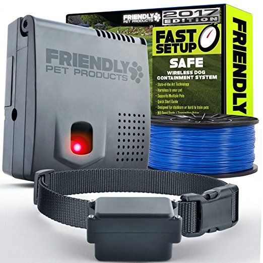 Wireless Dog Fence (2017 EDITION) 100% Safe & Reliable – In-Ground Cord Emits Invisible Electric Fence Barrier Using Our New Updated Wi-Fi Transmitter