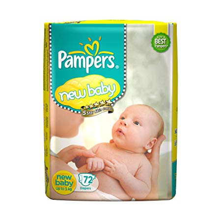 Pampers Active Baby New Born Diapers (72 Count)