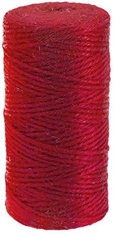 Red Jute Twine,328 Feet 2mm 3 ply Colorful Jute Twine Best Arts Crafts Gift Twine Durable Packing String