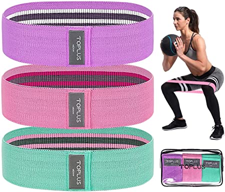 TOPLUS Exercise Resistance Bands, Set of 3 Exercise Bands Sport Fitness Bands with Carry Bag for Physical Therapy, Resistance Training, Body Shaping, Weight Loss