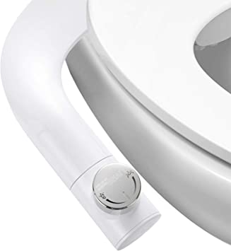 Ultra-Thin Bidet Attachment with Adjustable Water Pressure, Dual Self Cleaning Nozzle Bidet Toilet Non-Electric Bidet for Toilet Seat
