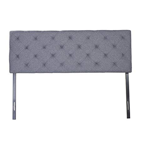 CO-Z Full Size Upholstered Head Board Fabric Diamond Tufed with 4 Adjustable Positions (Full, Grey)