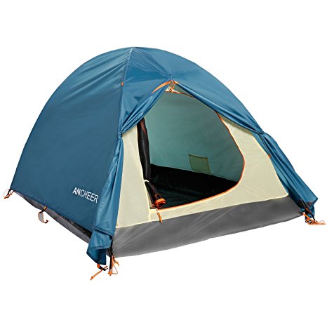 ANCHEER Instant Automatic Camping Tent Double Layers 2-3 Person Quick Pop Up Waterproof Family Hiking Tent with Rainfly and Carry Bag