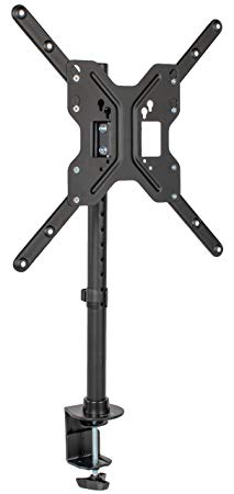 VIVO Black Ultra Wide Screen TV Desk Mount | Full Motion Height Adjustable Single Television Stand for Screens up to 55” (STAND-V155C)