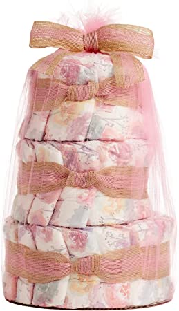 The Honest Company Diaper Cake | Clean Conscious Diapers, Baby Personal Care, Plant-Based Wipes | Rose Blossom | Regular, Size 1 (8-14 lbs), 35 Count