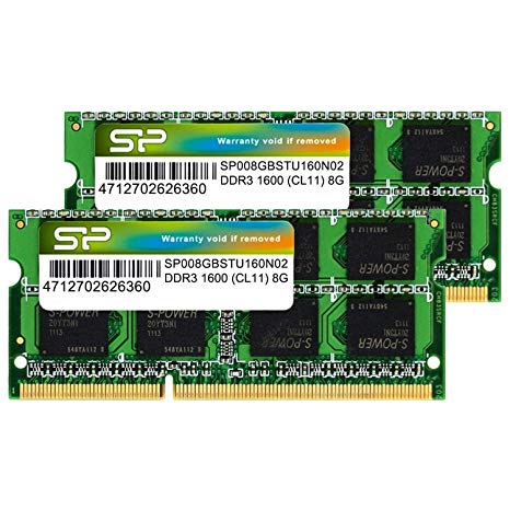 Silicon Power Hynix IC Compatible with Apple 16GB (2 x 8GB) DDR3L-RAM-1600MHz (PC3 12800) SODIMM-Memory Upgrade for MacBook Pro13-inch/15-inch Mid 2012, iMac 21.5-inch Late 2012/ Early/Late 2013