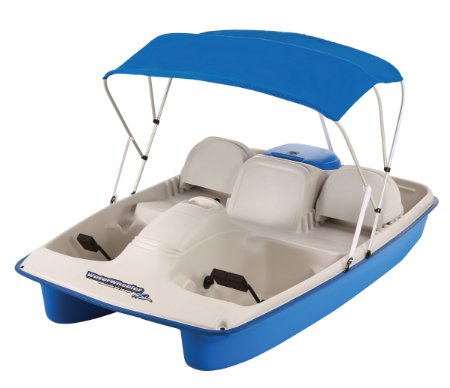 Sun Dolphin Water Wheeler Electric ASL 5 Person Pedal Boat with Canopy (Blue)