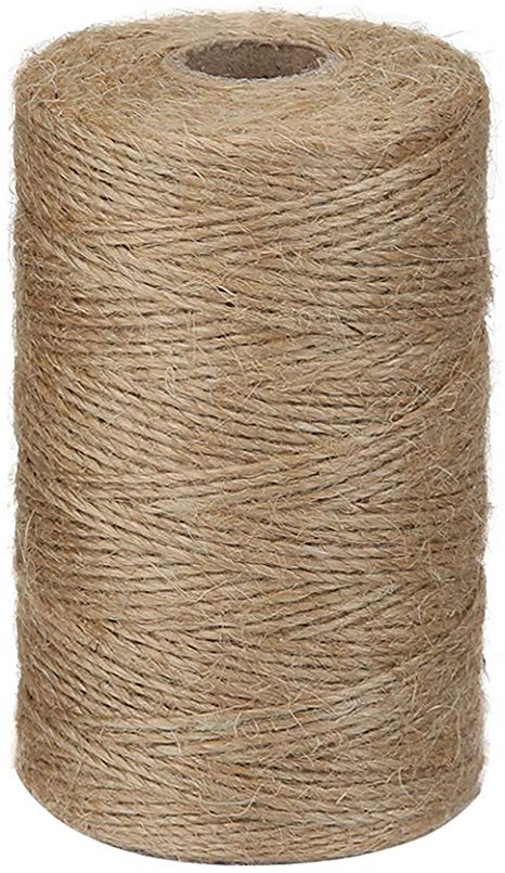 Vivifying 656 Feet Natural Jute Twine, Biodegradable 2Ply Garden Twine for Photos, Gifts, Crafts (Brown)
