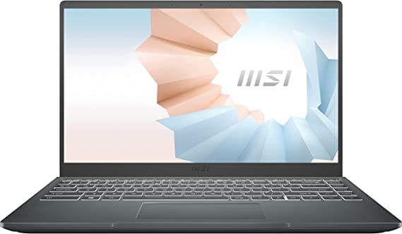 MSI Modern 14 Carbon Gray 14" Ultra Thin and Light Laptop AMD Ryzen 5-5500U UMA 8GB 256GB NVMe SSD Win10 (B5M-053)