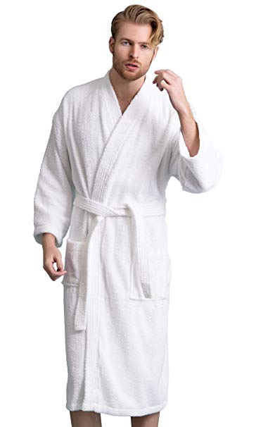 Men's Bathrobe Comfortable 100% Turkish Cotton, Soft, Warm in 10 Colors