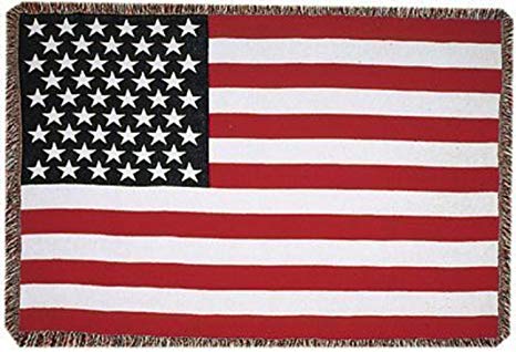 Simply Home United States American Flag 3 Layer Afghan Throw Blanket 50" x 70"