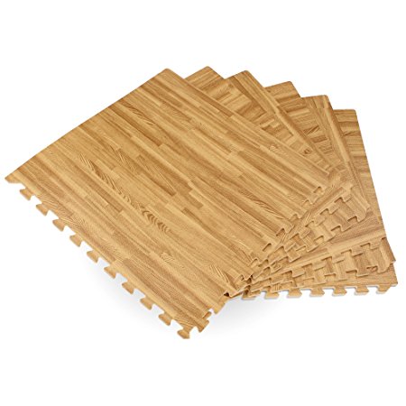 We Sell Mats Printed Wood Grain 2' x 2' x 3/8" Interlocking Foam Floor Mats