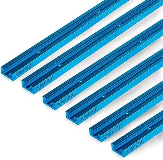 POWERTEC 71119-P3 36 Inch Universal T track, Double-Cut Profile T track with Predrilled Mounting Holes, 6-Pack