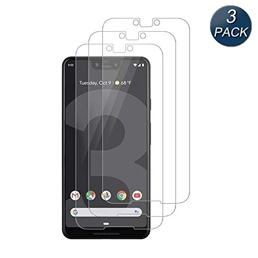Pixel 3 XL Screen Protector, [3pack][Case Friendly] Tempered Glass, 9H Hardness, Bubble Free, Compatible with Google Pixel 3 XL Transparent