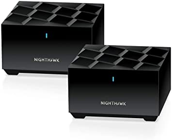 NETGEAR Nighthawk Whole Home Mesh WiFi 6 System (MK62) - AX1800 Router with 1 Satellite Extender, Coverage up to 3,000 sq. ft. and 25  Devices