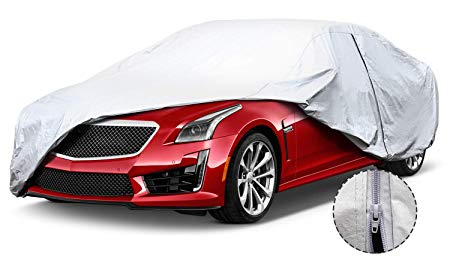 Leader Accessories Car Cover Aluminium  Cotton Driver Door Zipper UV Resistant Sedan Cover for Cars Length Up to 228''