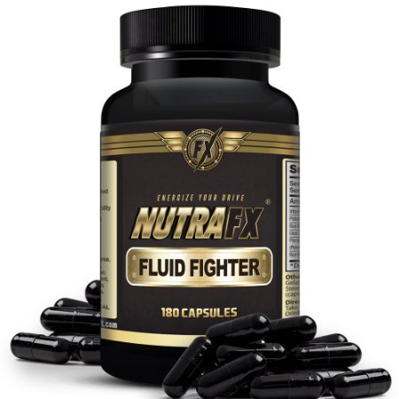 Water Weight Loss Pills - Powerful Potassium Citrate Formula (297 mg) - NON-GMO Herbal Diuretic Anti Water Retention Pills - 180 Capsules Fluid Fighter by NutraFX