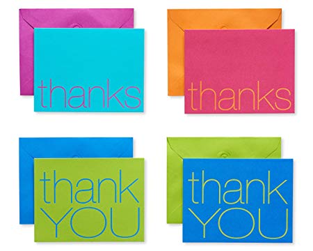 American Greetings Bold Multicolored Thank-You Cards and Multicolored Envelopes, 50-Count