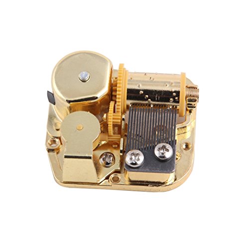 Helen Zora 18 Note Windup Gold Plating Clockwork Mechanism DIY Music Box Movement Many Songs for Choose (Over The Rainbow)