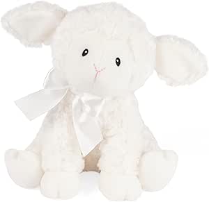 GUND Baby Lena Lamb Keywind Musical Plush, Plays Brahms’ Lullaby, Stuffed Animal Sensory Toy for Babies 10 Months & Up, White, 10”