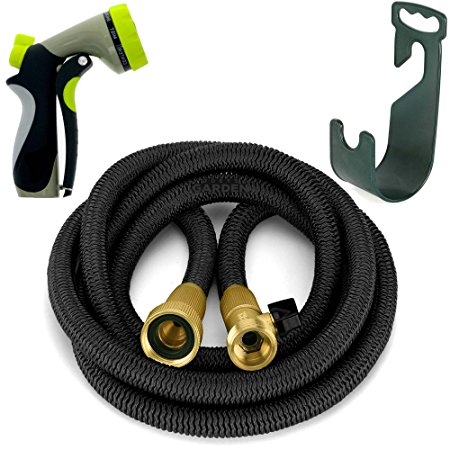 {2017} Expandable Hose, 50 Feet Expandable Garden Hose With Free Heavy Duty 8-Way Nozzel, Hose Hanger, And Hoses Expandable Valve Included. 50 Feet