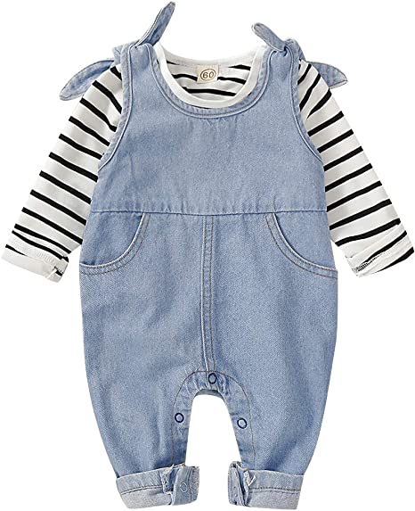 Saeaby Toddler Infant Baby Clothes Girls Jeans Jumpsuit Romper Denim Overalls Jeans Baby Girls Clothes Outfits