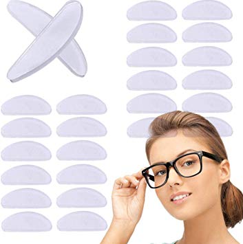 Eyeglasses Nose Pads Anti-Slip Soft Silicone Adhesive Nosepads for Glasses Sunglasses Reading Glasses 20 Pairs