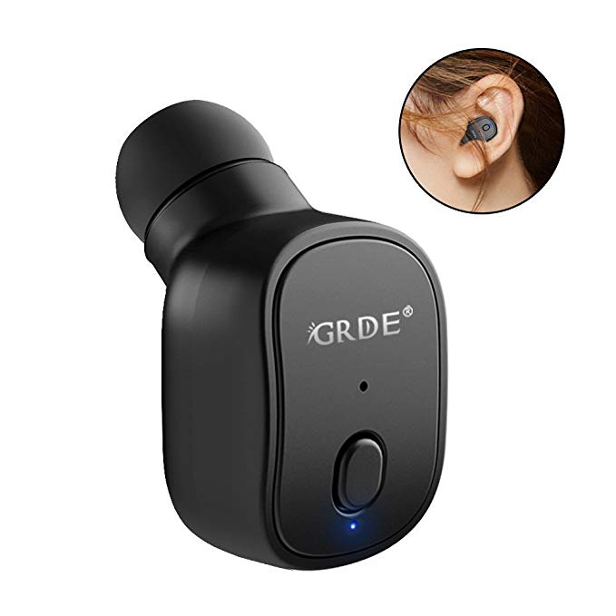 Mini Bluetooth Earbud 12 Hours Battery Life, Wireless Invisible Bluetooth Headset for Card In Ear Driving Sports Headphone 4g Lightweight Hands Free Calling for Smartphone (black-A)