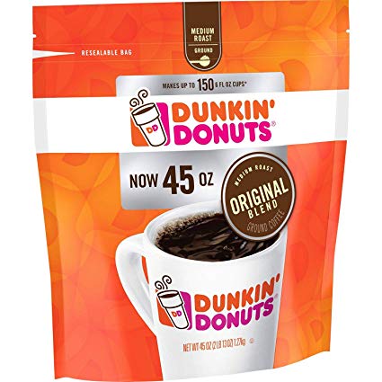 Dunkin Donuts Original Blend Medium Roast Ground Coffee, 40 Ounce (2 packs)