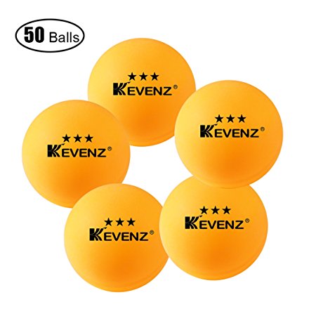 Kevenz 3-star Ping Pong Balls (Tournament Ball_50 Orange Ping-Pong)
