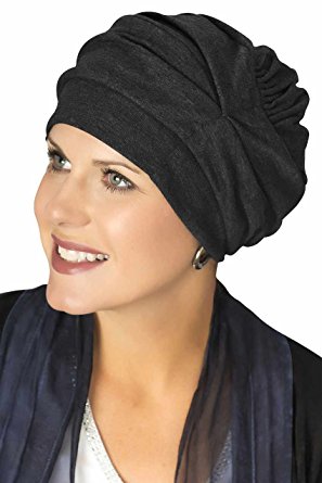 100% Cotton Trinity Turban - 3 Looks In One! Slouchy Chemo Hats For Cancer Patients