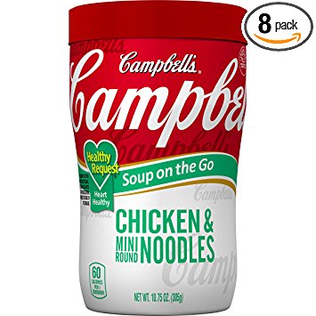 Campbell's Healthy Request Soup on the Go, Chicken & Mini Round Noodles, 10.75 Ounce (Pack of 8)