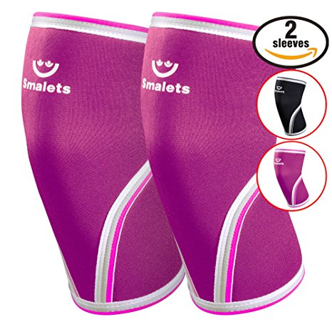 Women’s Athletics & Weightlifting Non Slip Compression Knee Sleeves 1 Pair Great Support & Effective Relief from Muscle Pain & Fatigue