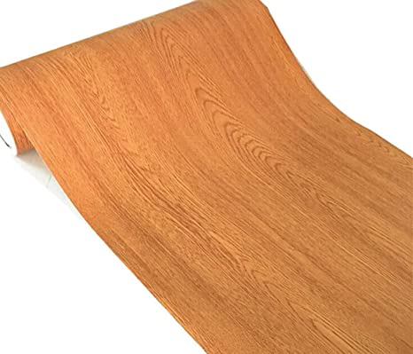 UPREDO Light Brown Wood Grain Adhesive Paper Wallpaper Vinyl Funitures Dresser Drawer Cabinet Sticker 15.8inch by 79inch