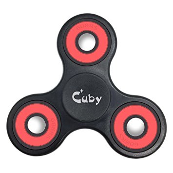 Cuby CUSTOMS EDC Spinner Fidget Toy Stress Relief Bearing EDC ADHD Autism Focus Toy Non-3D printed (Red)