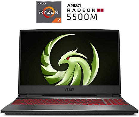 MSI Alpha 15 A3DD-003 15.6" 120Hz Gaming Laptop AMD Ryzen7-3750H Redeon RX5500M 8GB 512GB NVMe SSD Win10