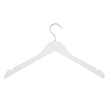 Honey-Can-Do HNG-06280 Contoured Wooden Suit/Dress Hanger, 4-Pack, White