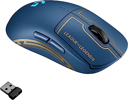 Logitech G PRO Wireless Gaming Mouse - LIGHTSPEED, HERO 25K Sensor, 25,600 DPI, RGB, 4 - 8 Programmable Buttons, Ambidextrous, Official League of Legends Edition - Blue