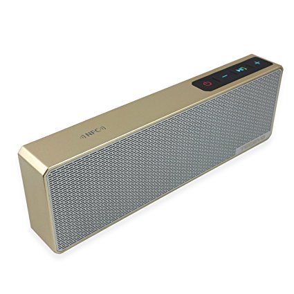 TECEVO T9 Slimline Bluetooth Wireless Speaker Powerful Sound With Built-in Microphone , NFC Technology Enabled , Splash Proof , AUX Line-in (T9 - Gold)