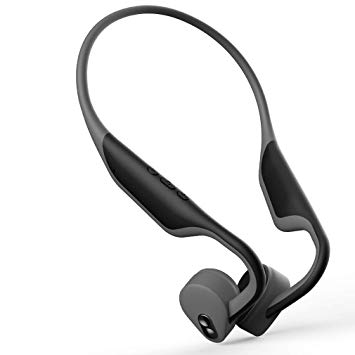 Bluetooth Bone Conduction Sport Wireless 5.0 Sweatproof Headphones, Open-Ear w/Mic, Lower Battery Consumption, Richer Bass HiFi Stereo, ONLY 35.5g (Lightweight & Flexible)