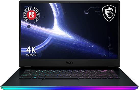 MSI GE66 Raider 15.6" UHD 4K Anti-Glare Thin Bezel Display, Intel Core i9-11980HK, NVIDIA GeForce RTX3080, 32GB, 2TB NVMe SSD, Win10, Titanium Blue (11UH-227)