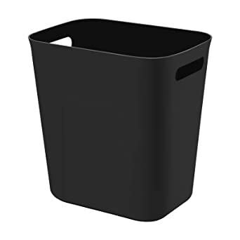 Small Bathroom Trash Can Wastebasket 1.5 Gallon Plastic Garbage can Container Basket Bins for Bathrooms, Bedrooms, Kitchens, Offices, Kids Rooms, Offices (Black)