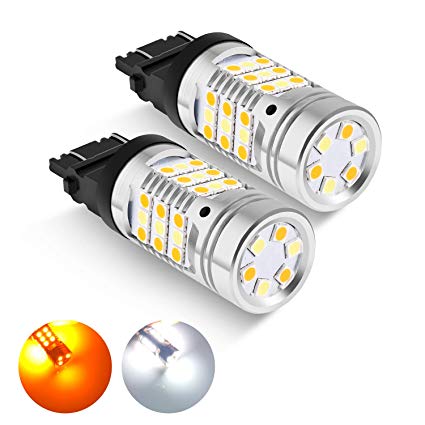 3157 Dual Color Switchback LED Bulbs leppein 3057 3155 3457 4157 LED Bulbs 42-SMD 3030 Chips Error Free for for Standard Socket,White/Amber