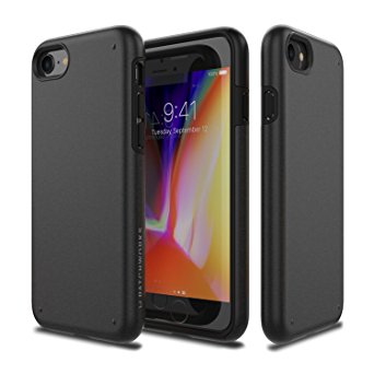 iPhone 8 Case, Patchworks Chroma Series - Slim Protective Dual Layer Hard Case For Apple iPhone 8 (2017) / iPhone 7 (2016) (Black For iPhone 8 / 7)