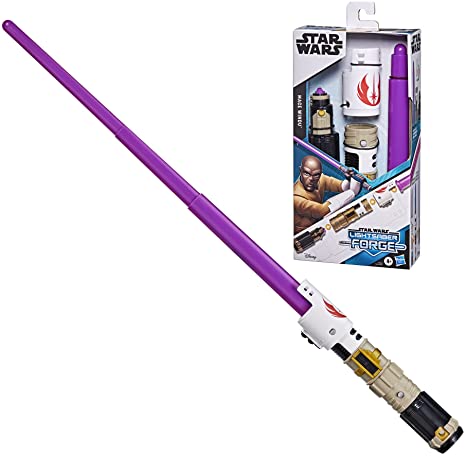 Star Wars Lightsaber Forge Mace Windu Extendable Purple Lightsaber Toy, Customizable Roleplay Toy for Kids Ages 4 and Up, Multi-Colored, Standard, (F1164)