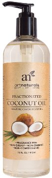 Art Naturals Fractionated Coconut Oil 16 oz 100% Natural & Pure - Best Carrier / Massage Oil