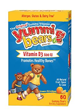 Yummi Bears Vitamin D3 Supplement for Kids, 60 Gummy Bears