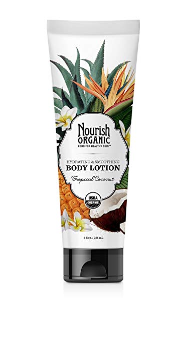 Nourish Organic Hydrating & Smoothing Body Lotion, Tropical Coconut, 8 Fluid Ounce