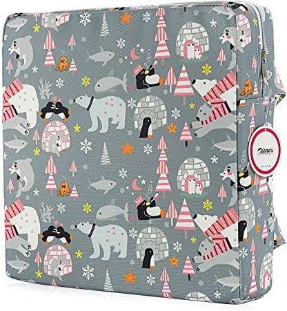 Zicac Owl Printed Dismountable Kids Baby Toddler Infant Harness Cushion Dining Chair On the Go Seat Highten Pad Travel Storage Chair (Gray)