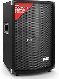 PylePro Portable Cabinet PA Speaker System - 500Watt Outdoor Sound System Vehicle Stereo Speakers w/ 10" Woofer, 1.5" Kapton VC, Dual Tweeters, 4"x10" Super Horn Midrange, Crossover Network - PADH1079